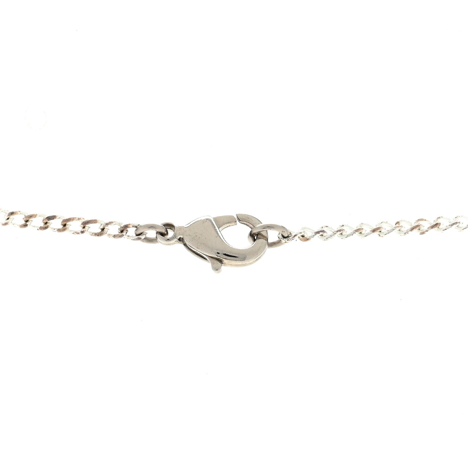 Chanel Crystal Heart CC Necklace Silver 4 of 4
