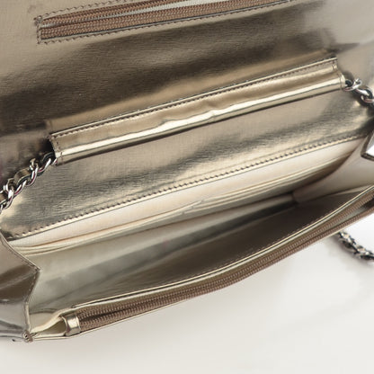Chanel Metallic Calfskin Timeless CC Wallet on Chain WOC Bronze 5 of 9