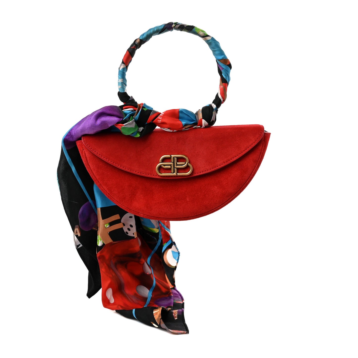 Suede Opera Clutch Bag Red