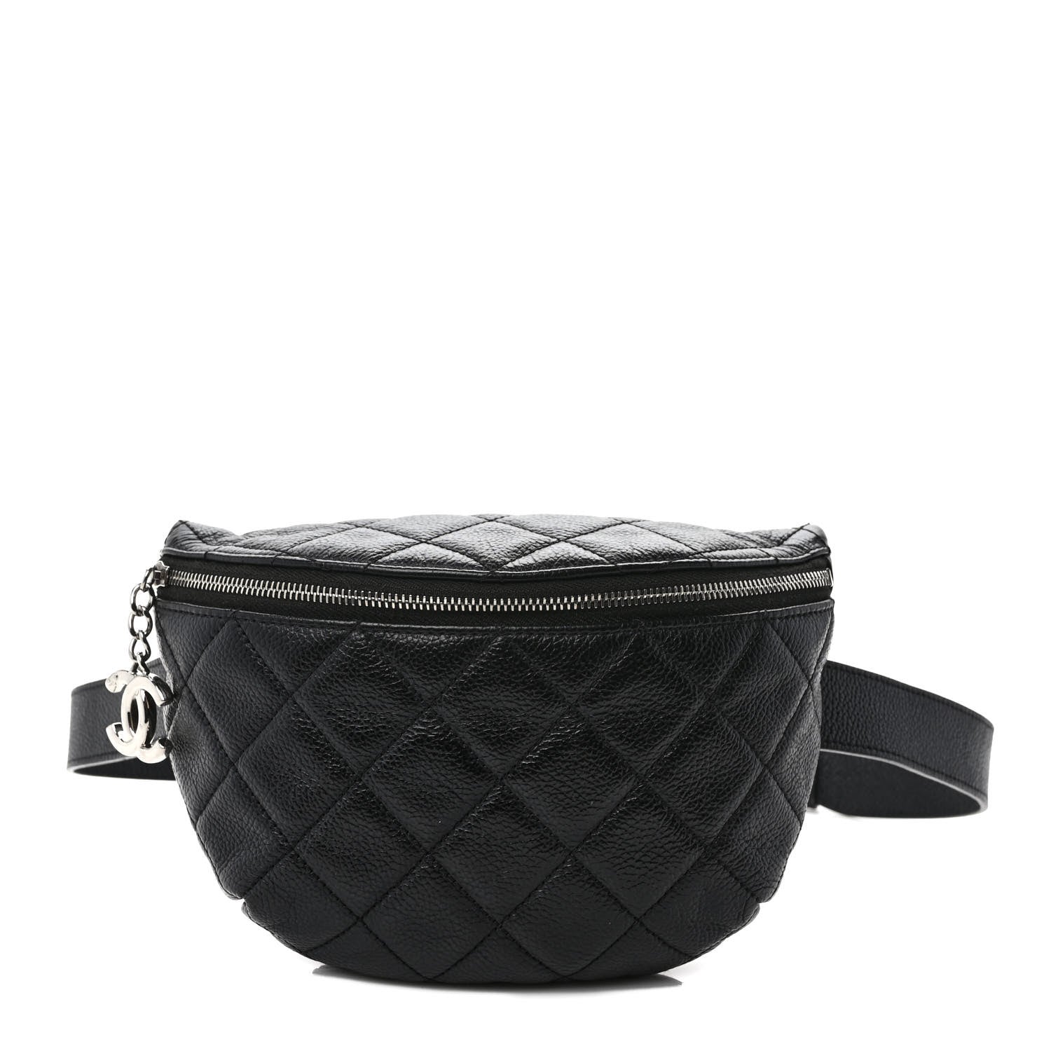 Chanel Grained Calfskin Quilted Waist Belt Bag Black 1 of 8
