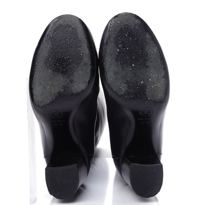 Chanel Calfskin CC Knee High Boots 37.5 Black 6 of 10