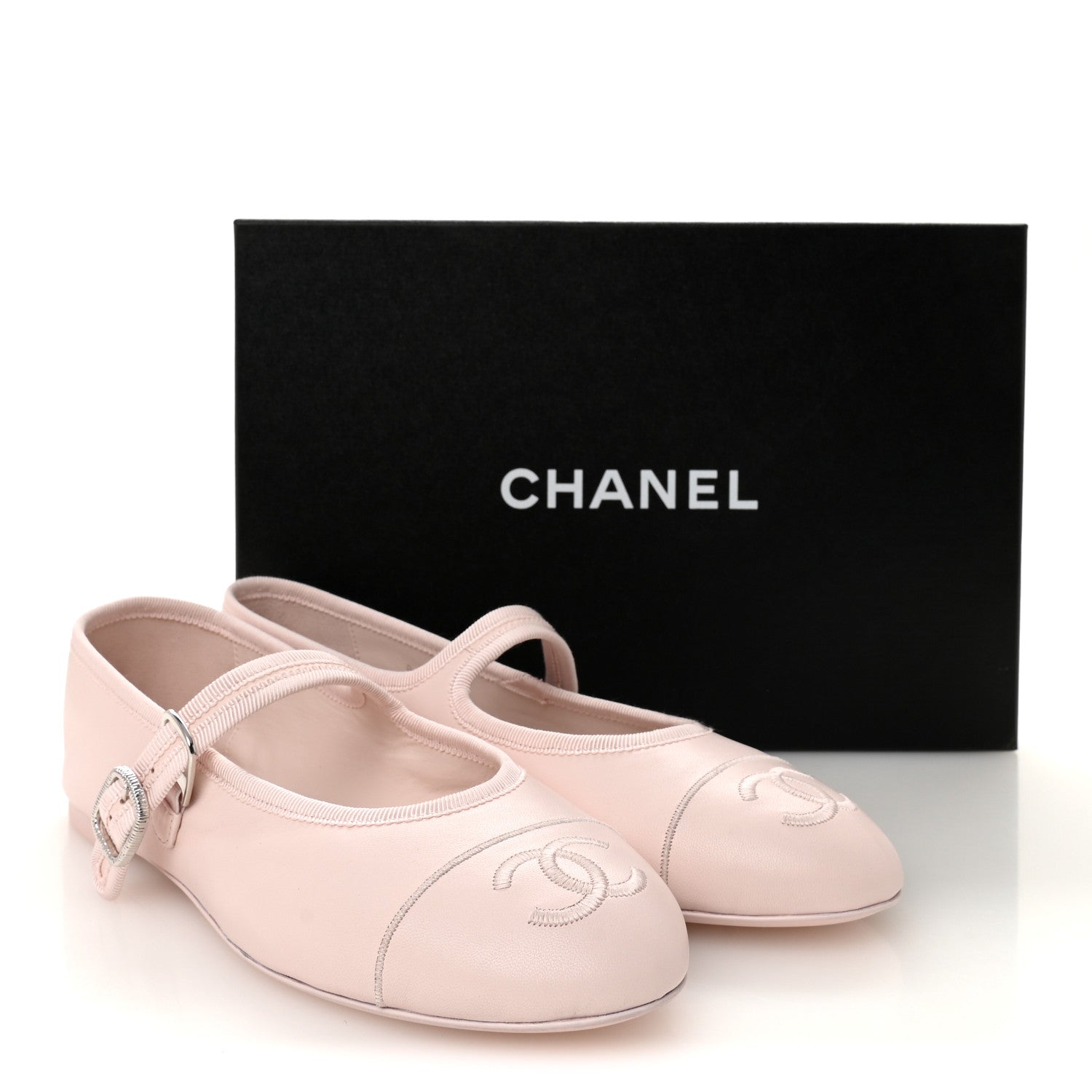 Chanel Lambskin Mary Jane Flats 39.5 Light Pink 10 of 10