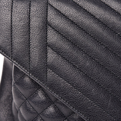 Saint Laurent Calfskin Mixed Matelasse Triquilt Large Monogram Envelope Satchel Deep Marine 12 of 25