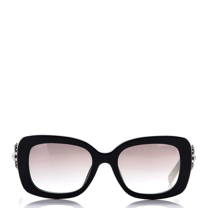 Prada Crystal Ornate Square Baroque Sunglasses White Black 2 of 11