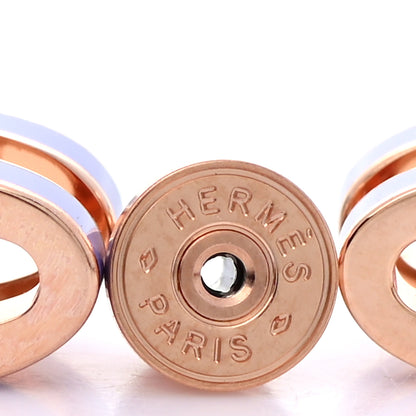 Hermes Rose Gold Lacquered Mini Pop H Earrings Lilac 5 of 7