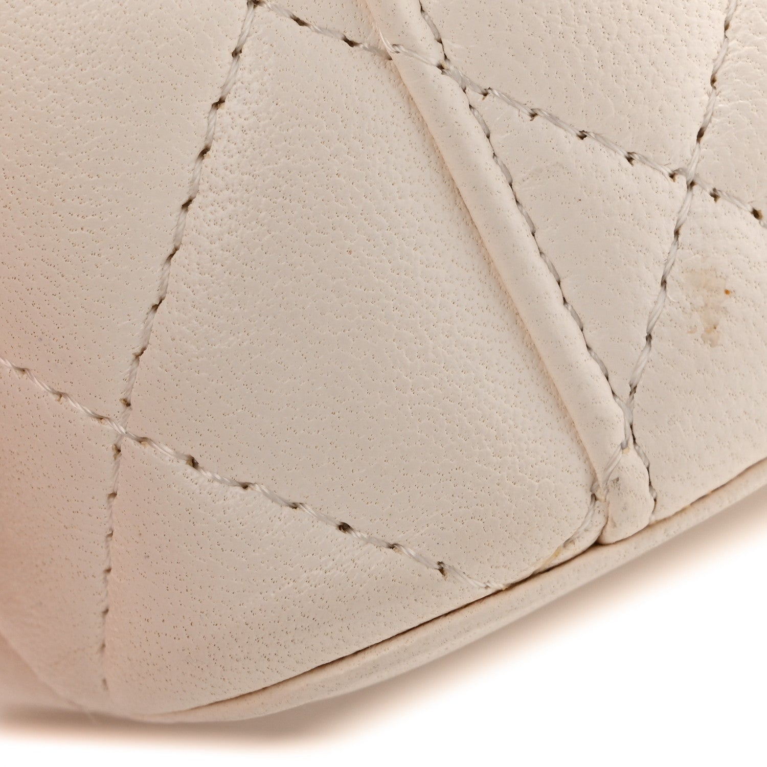 Chanel Lambskin Quilted Mini Vanity Case With Chain White 13 of 15
