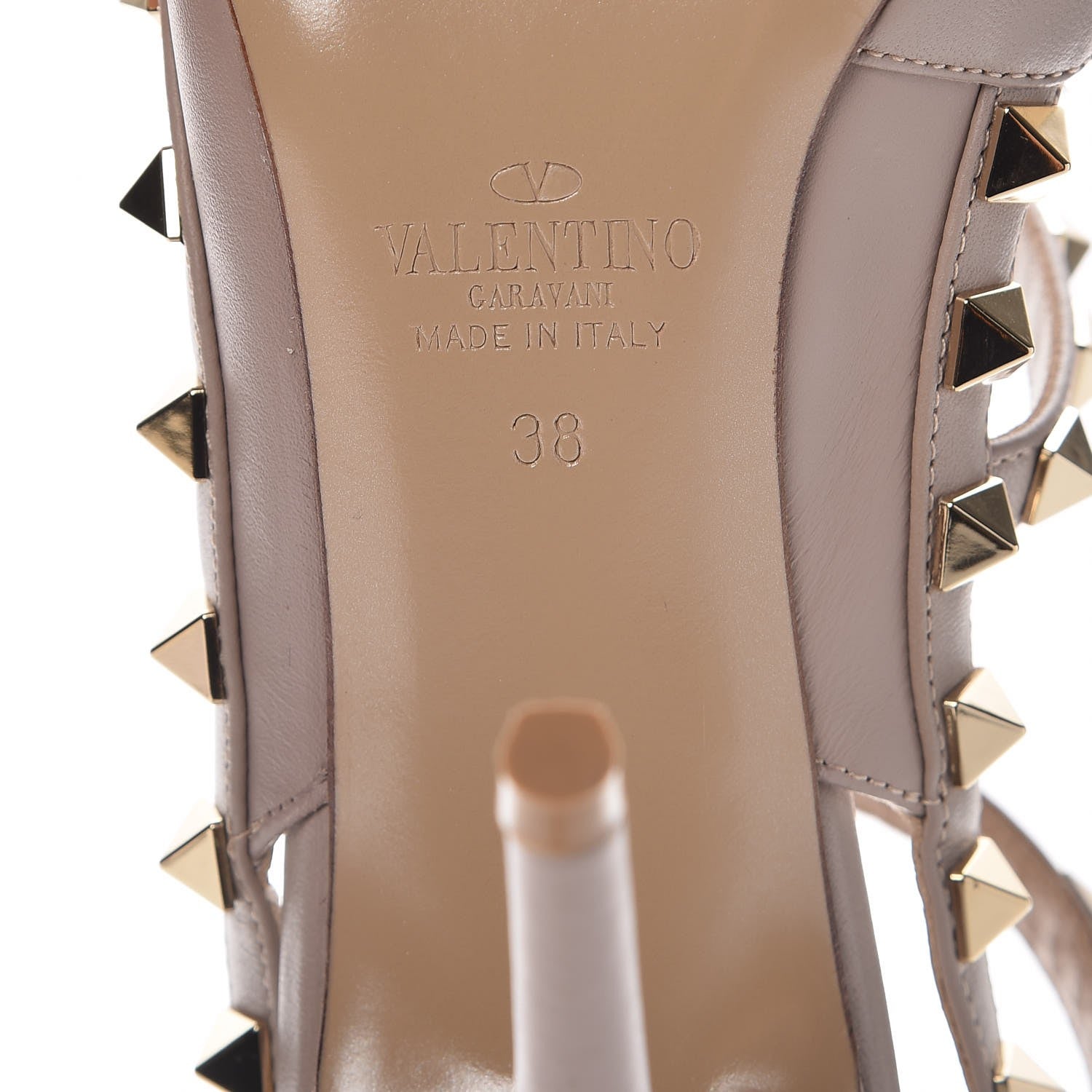 Valentino Garavani Nappa Rockstud Ankle Strap Pumps 38 Poudre 6 of 8