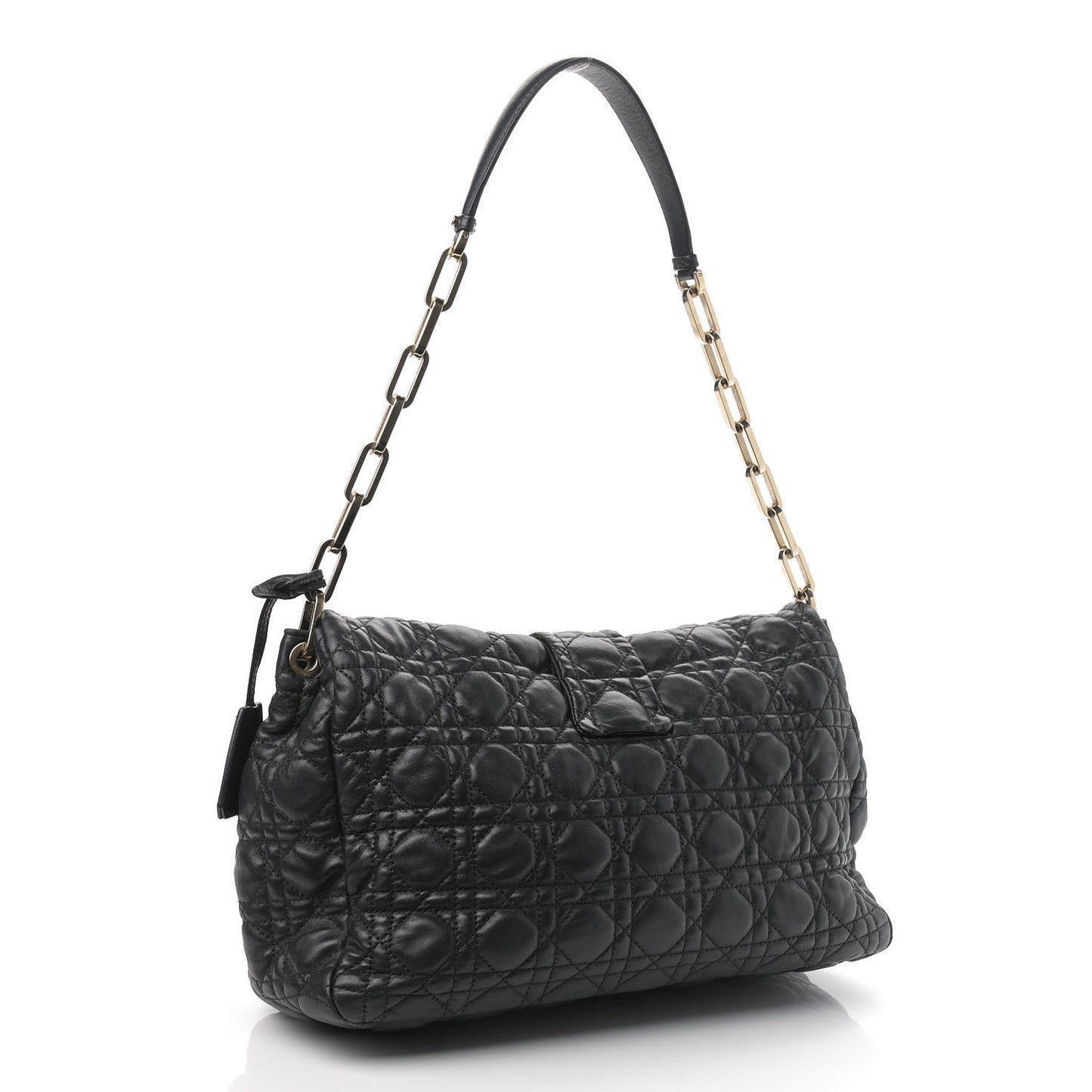 Lambskin Cannage Large New Lock Flap Black