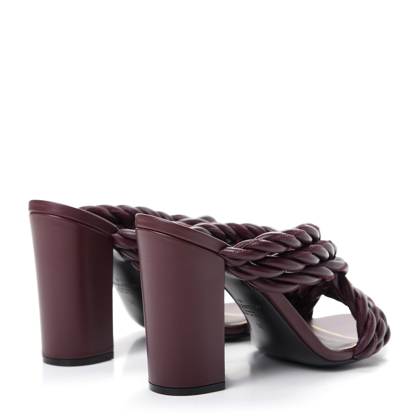 Nappa Crisscross Rope Slide Sandals 36 Rubin