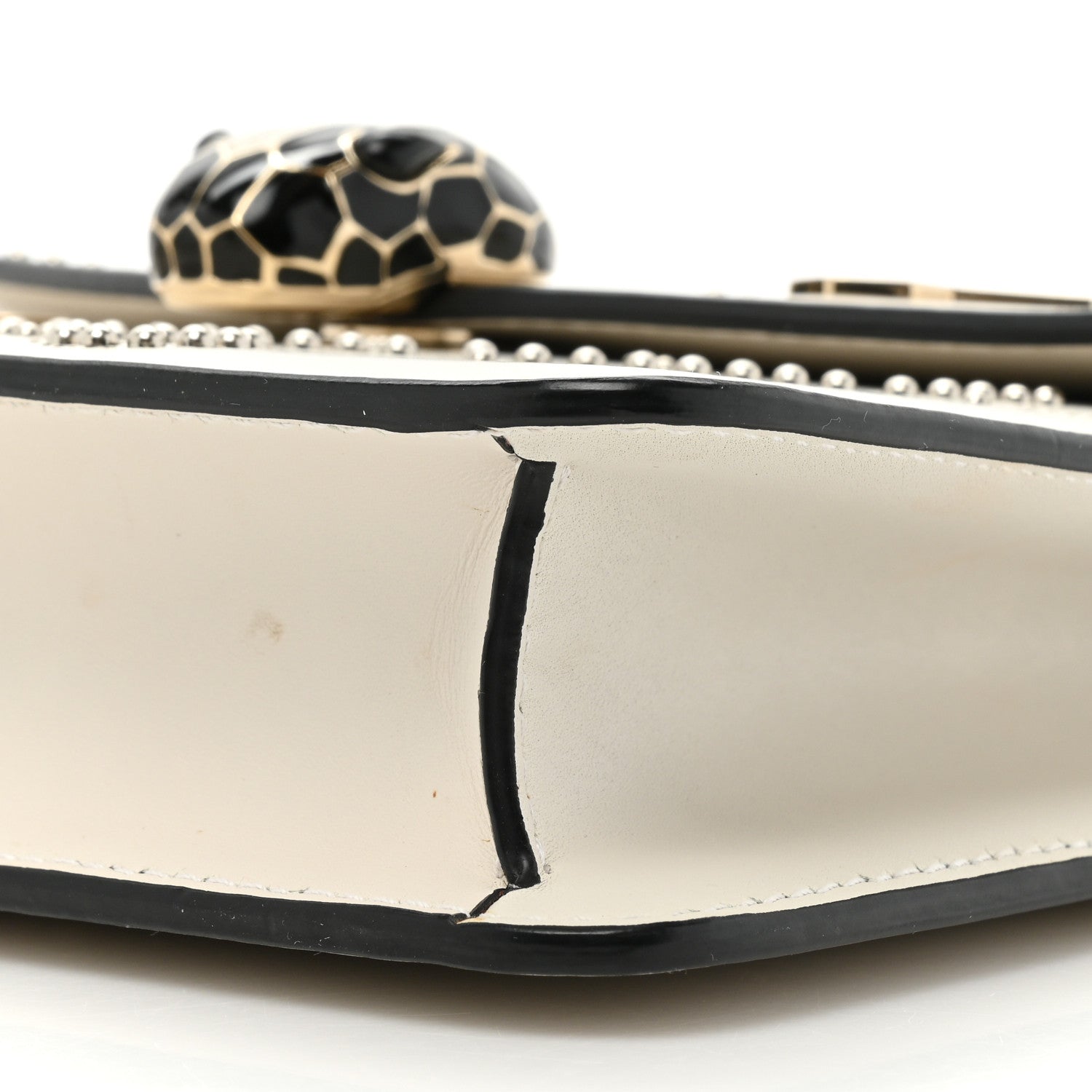 Bulgari Calfskin Studded Serpenti In Love Forever Crossbody Bag White 8 of 14