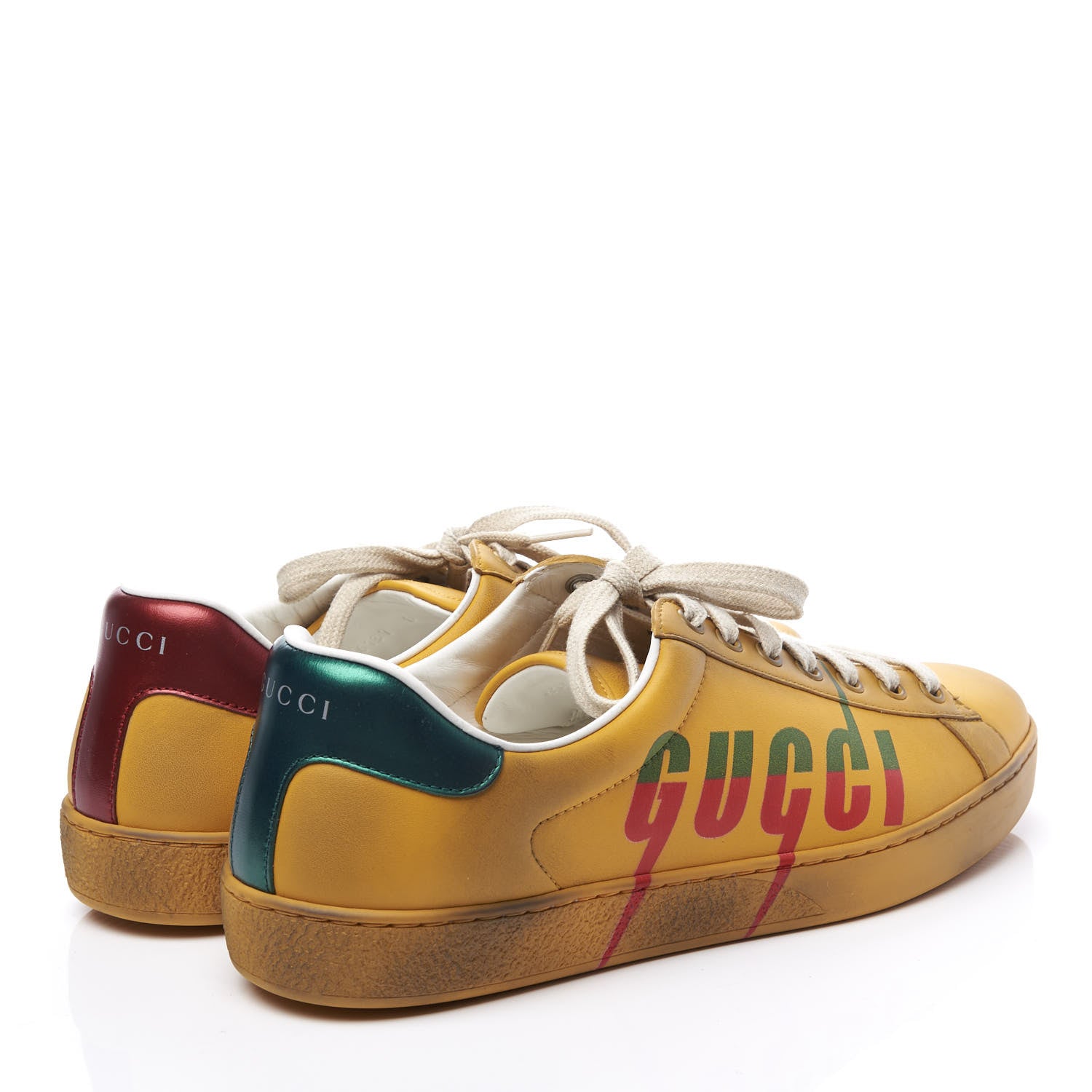 Gucci Distressed Calfskin Mens Ace Blade Sneakers 8 Crop 4 of 11