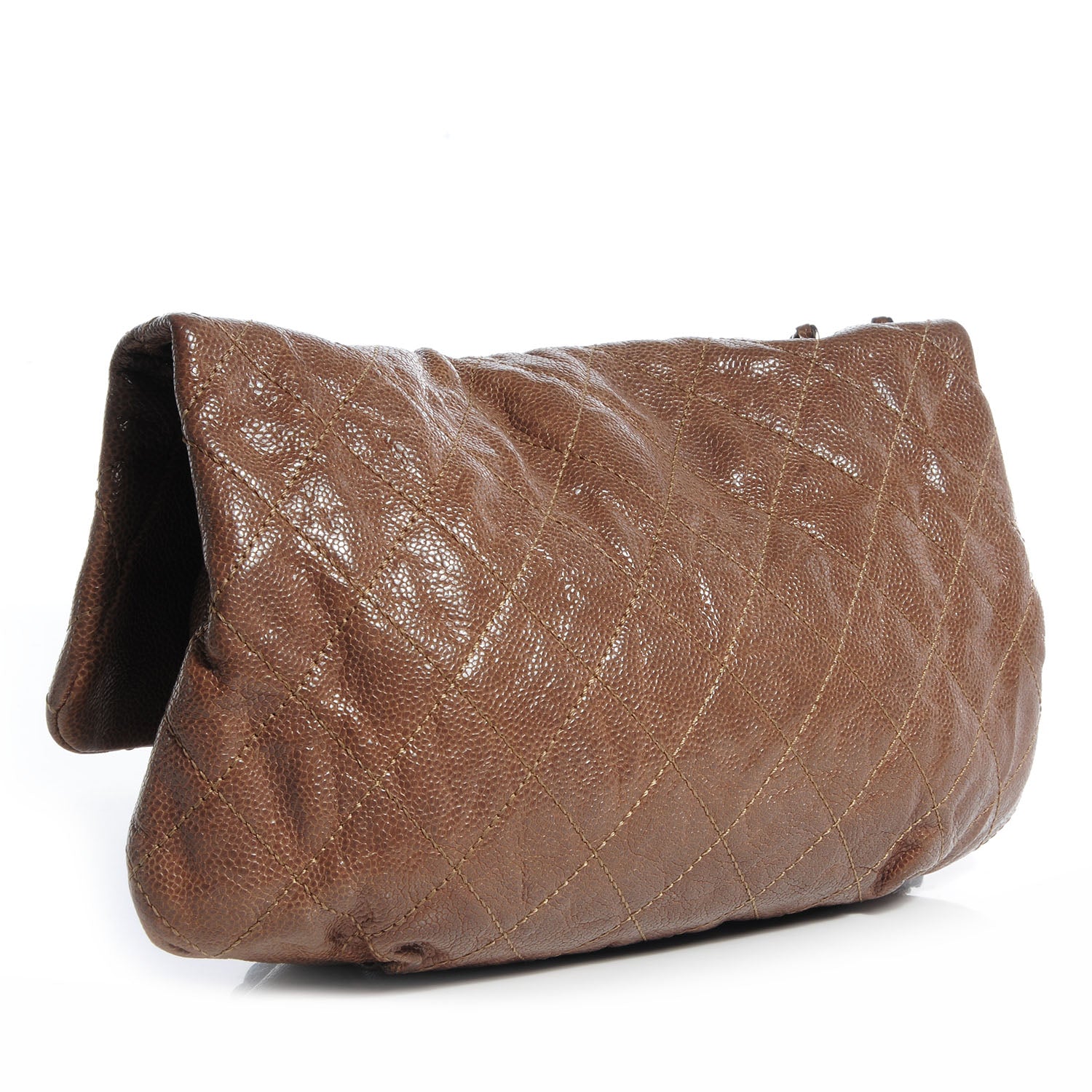 Chanel Caviar Quilted Medium Elastic Flap Brown 3 of 8