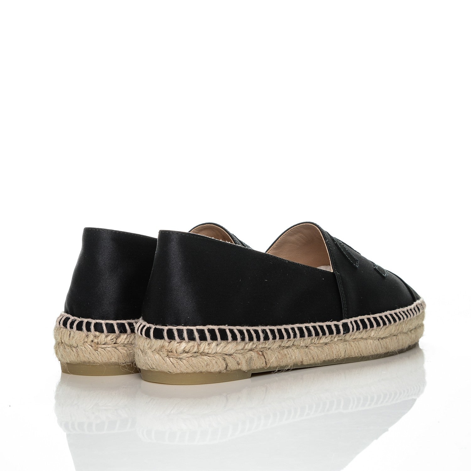 Chanel Satin CC Espadrilles 38 Black 4 of 7