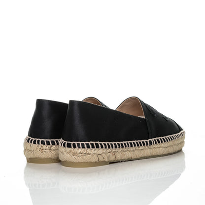 Chanel Satin CC Espadrilles 38 Black 4 of 7