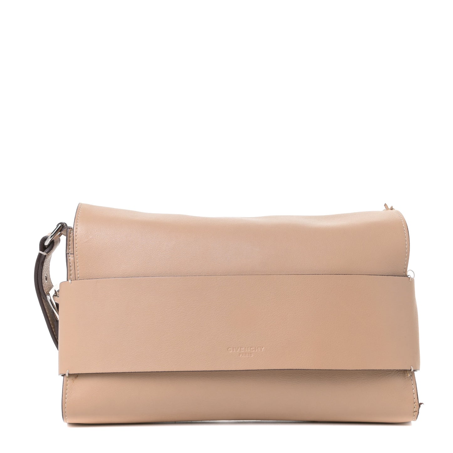 Calfskin Flat Evening Clutch Beige