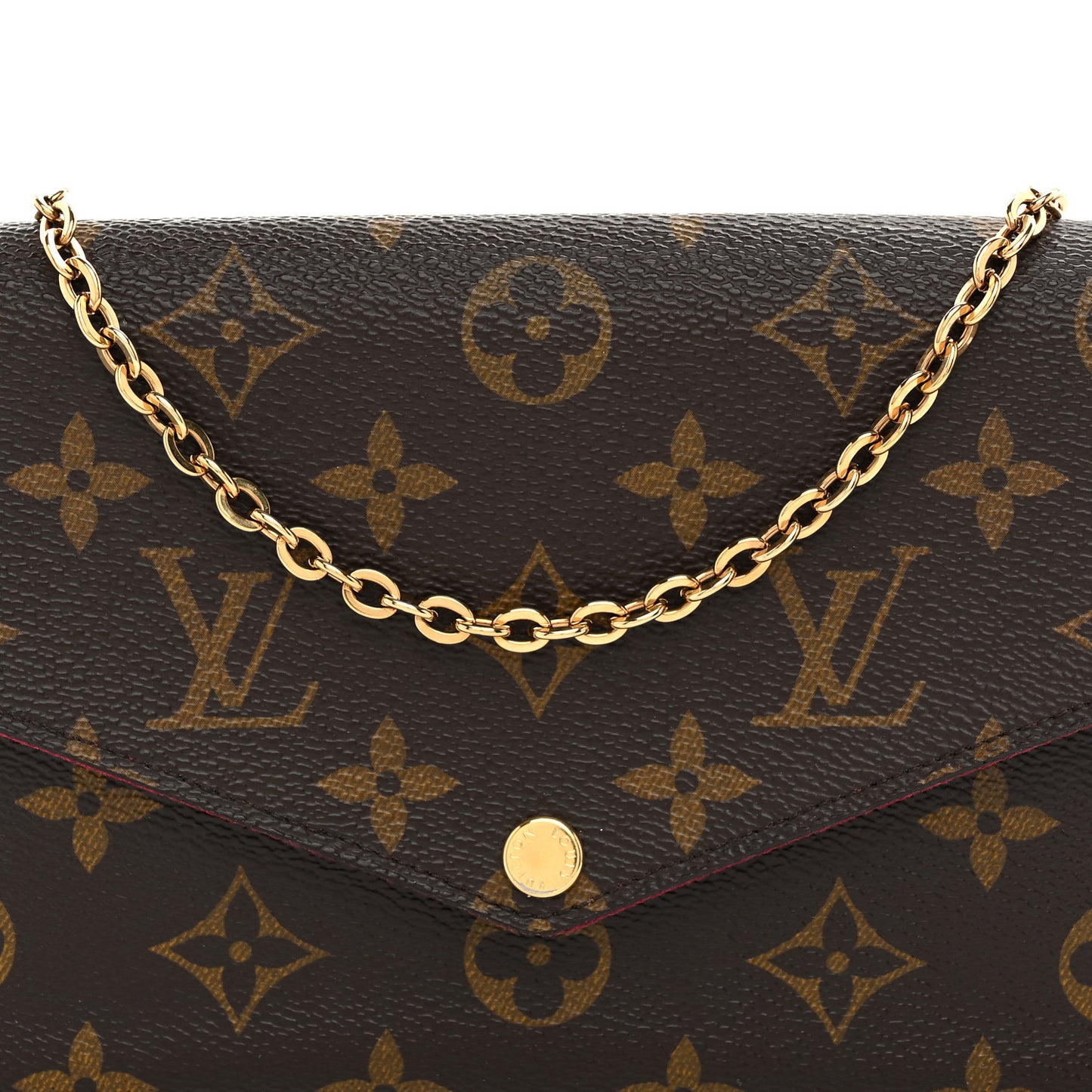 Monogram Pochette Felicie Chain Wallet Fuchsia