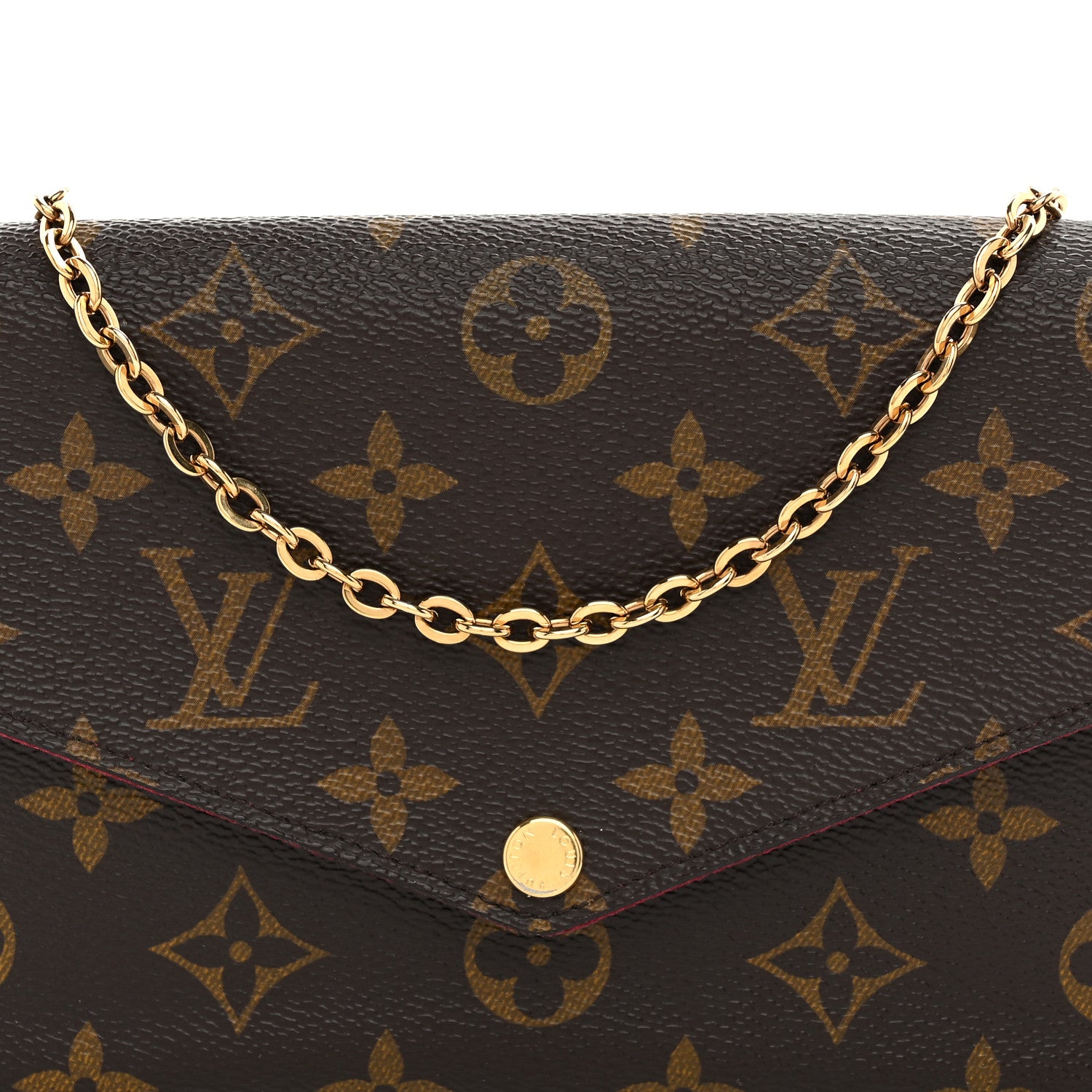 Louis Vuitton Monogram Pochette Felicie Chain Wallet Fuchsia 8 of 10