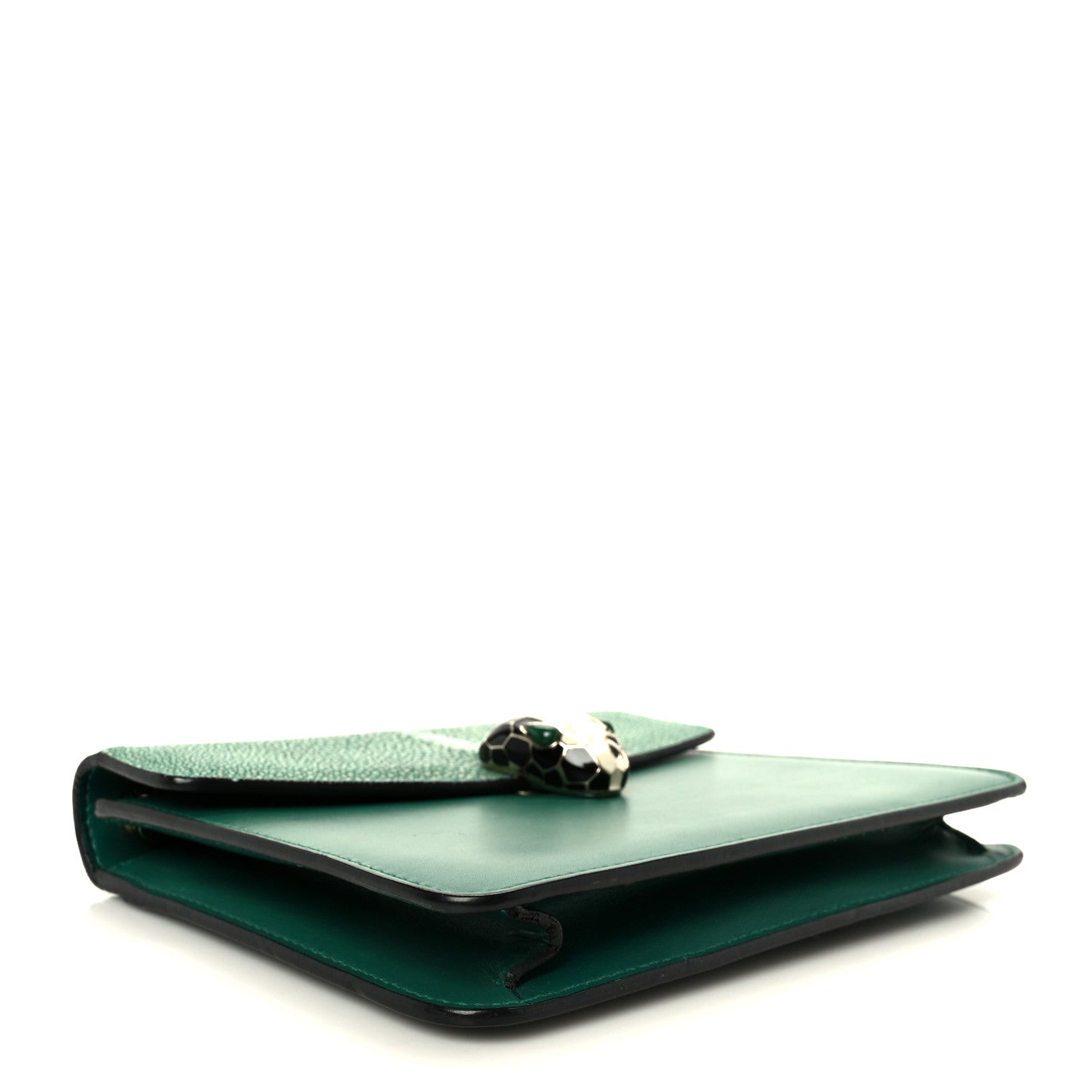 Bulgari Galuchat Calfskin Serpenti Forever Crossbody Bag Green 5 of 12