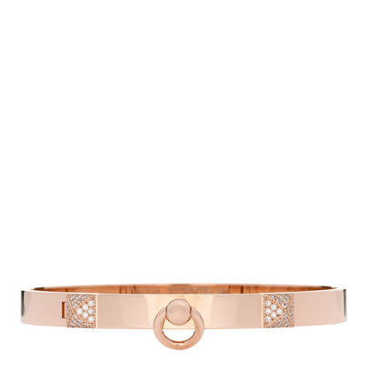 Hermes 18K Rose Gold Diamond PM Collier De Chien Bracelet SH 1 of 3