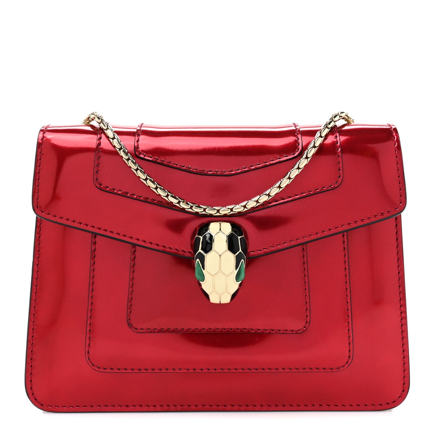 Patent Serpenti Forever Crossbody Red