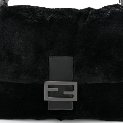 Fendi Rabbit Fur Mama Baguette Black 7 of 9