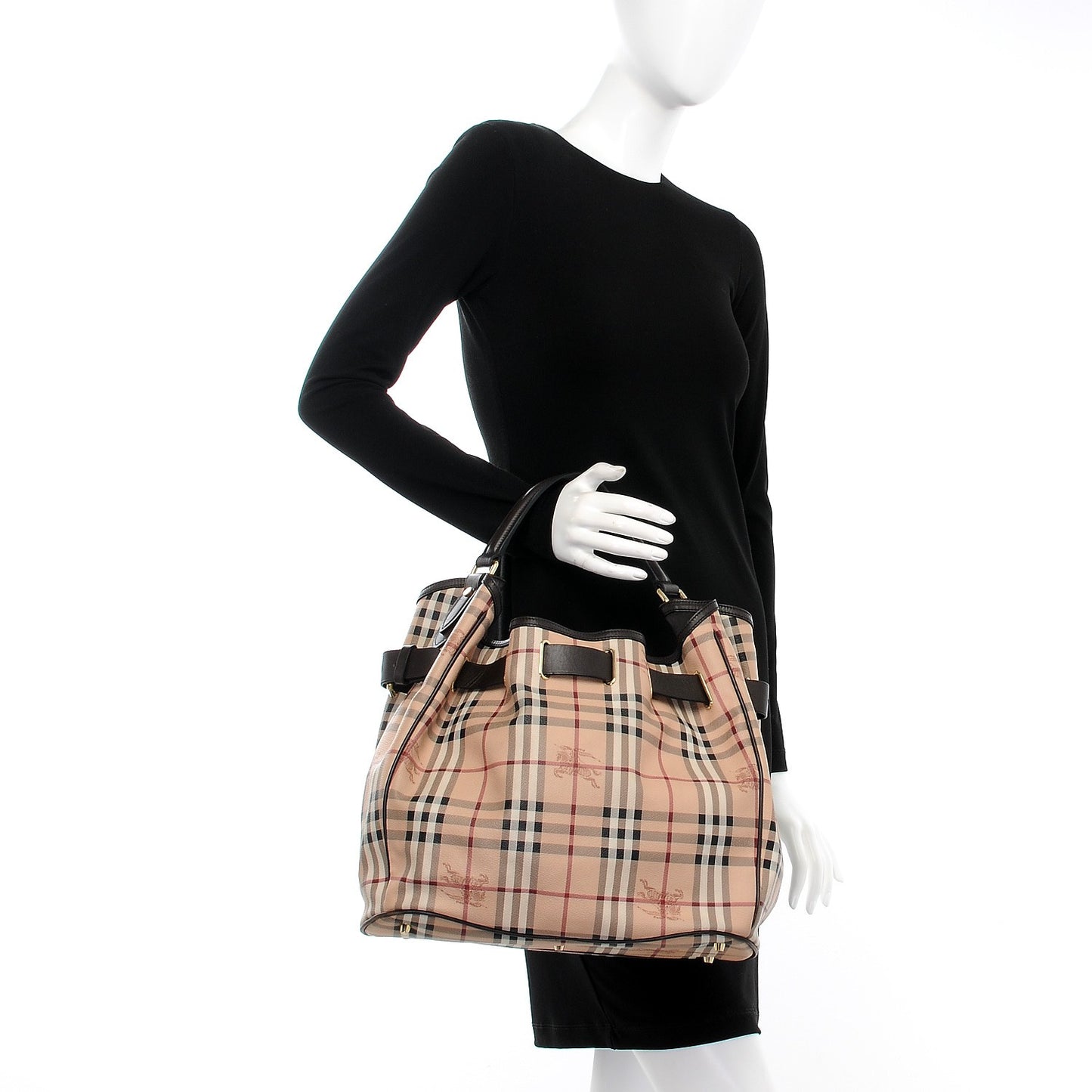 Haymarket Check Medium Walden Belted Hobo Chocolate