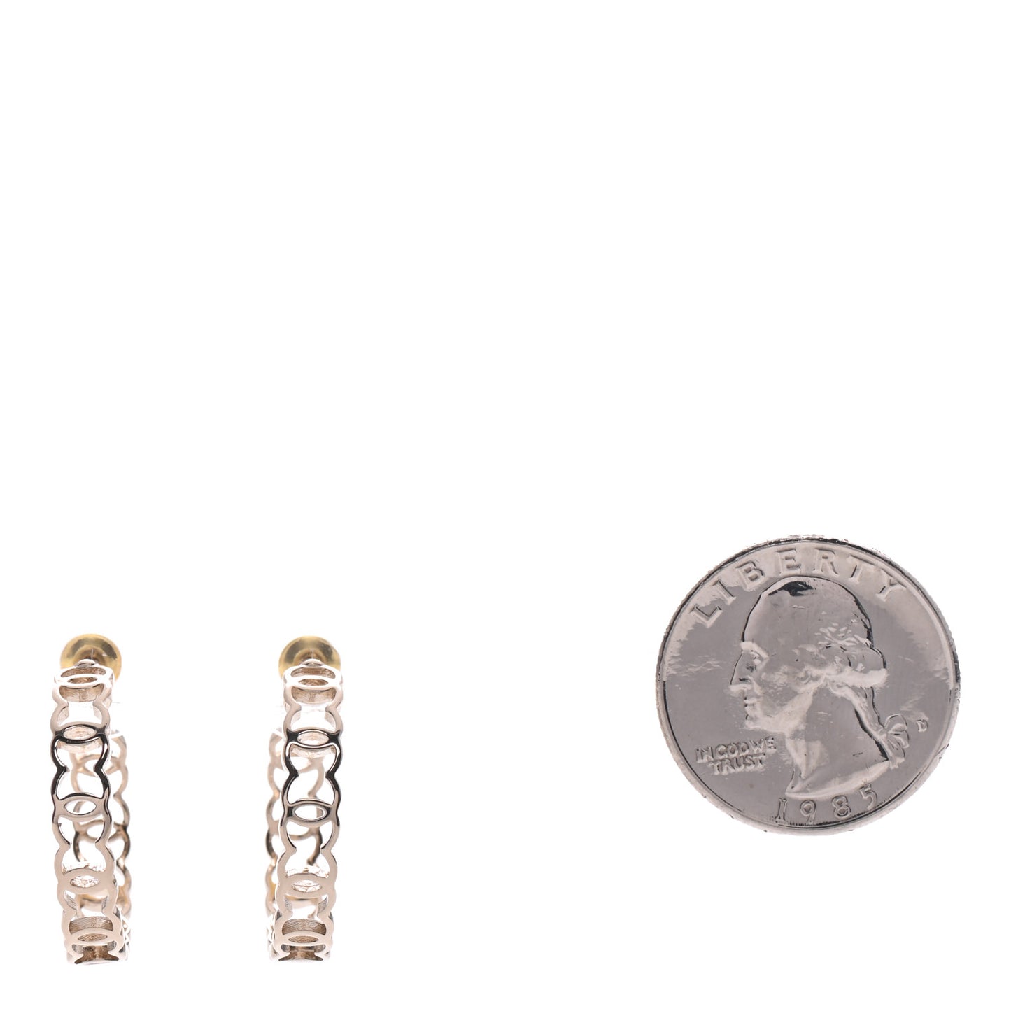 Metal CC Hoop Earrings Gold