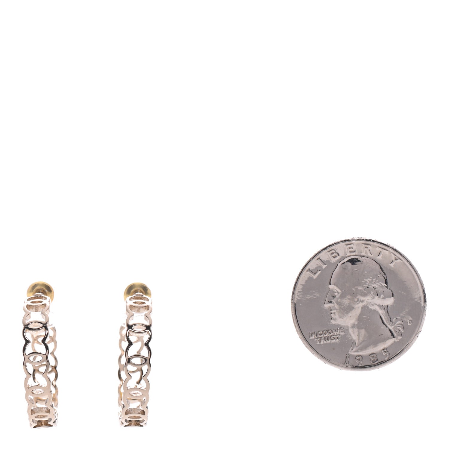 Chanel Metal CC Hoop Earrings Gold 2 of 5