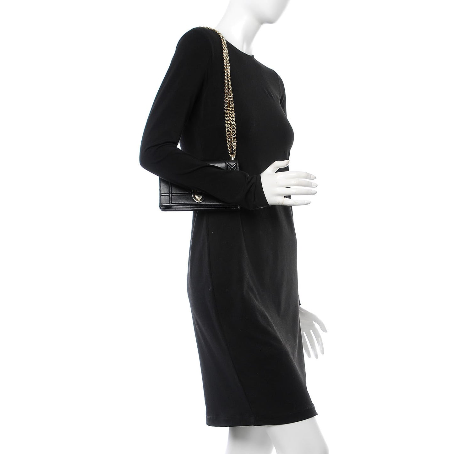 Lambskin Mini Diorama Flap Bag Black