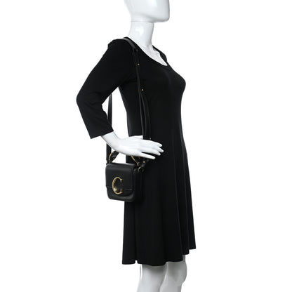 Chloe Shiny Calfskin Suede Mini C Double Carry Black 2 of 14