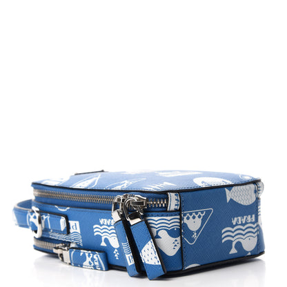 Prada Saffiano Whale Brique Crossbody Messenger Bag Marea 4 of 11