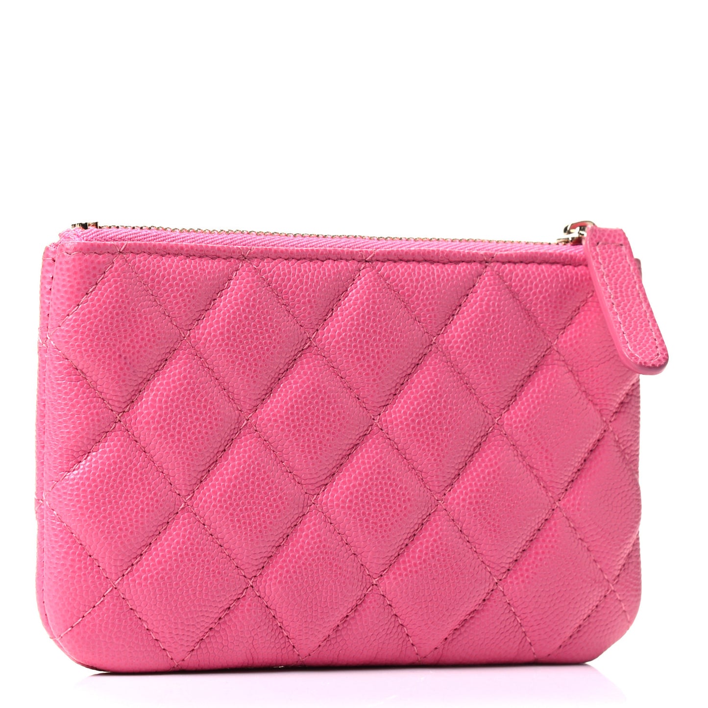 Caviar Quilted Small Cosmetic Case Pink