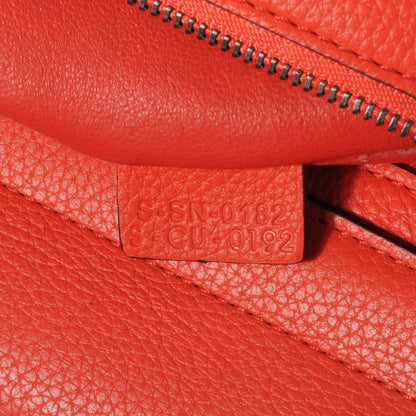 Celine Drummed Leather Suede Trapeze Small Luggage Vermillion 7 of 8