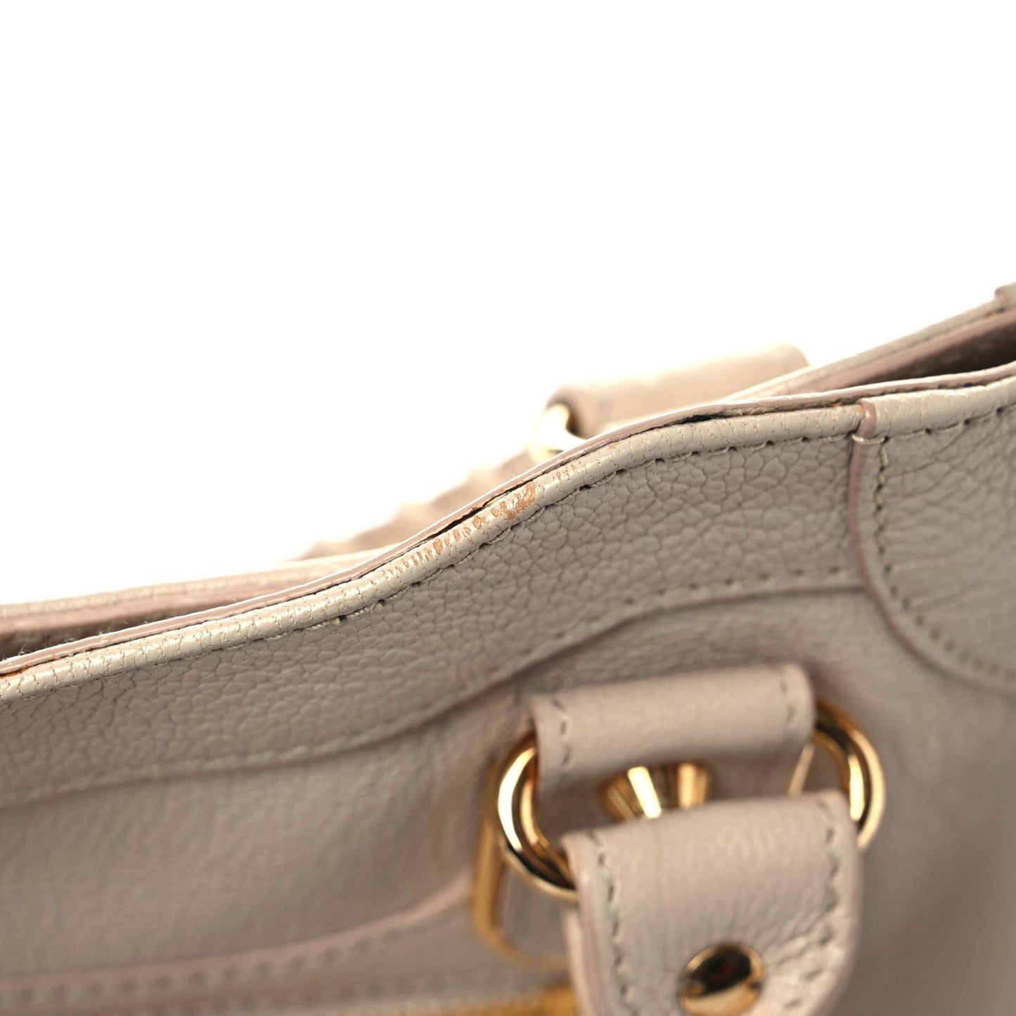 Chevre Gold Metallic Edge Hardware Velo Beige Praline