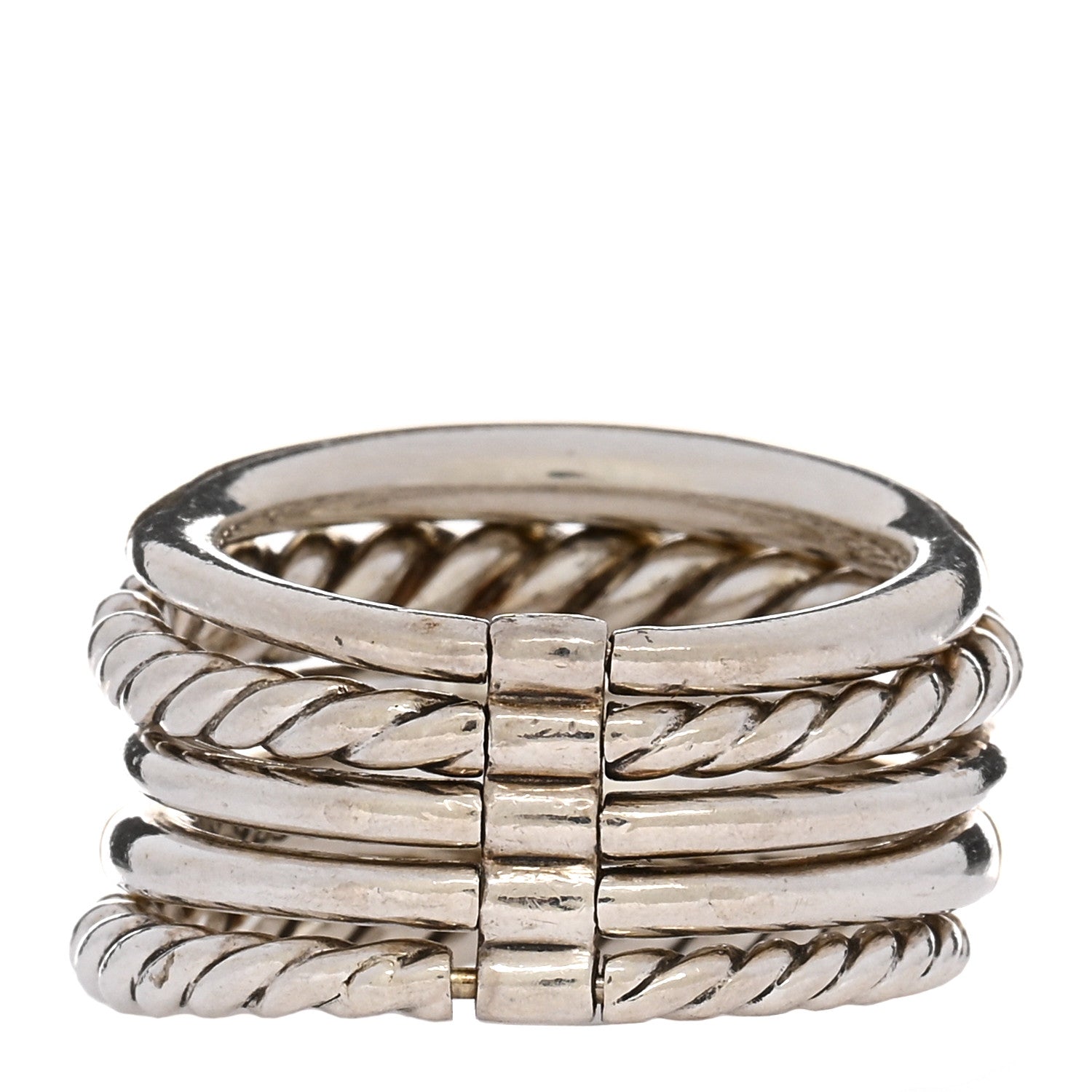 David Yurman Sterling Silver 18K Yellow Gold Wide Pure Form Ring 54 7 3 of 4