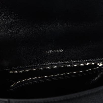 Balenciaga Grained Calfskin Small Hourglass Top Handle Bag Black 8 of 9
