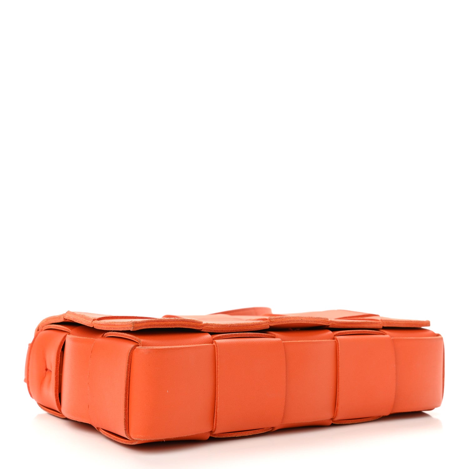 Bottega Veneta Lambskin Maxi Intrecciato Cassette Crossbody Bag Orange 4 of 12