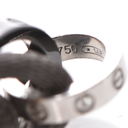 Cartier 18K White Gold Ceramic 4 Diamond LOVE Cord Bracelet Gray 5 of 8