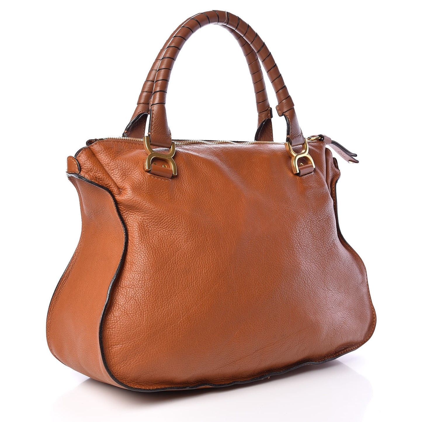 Calfskin Large Marcie Satchel Tan