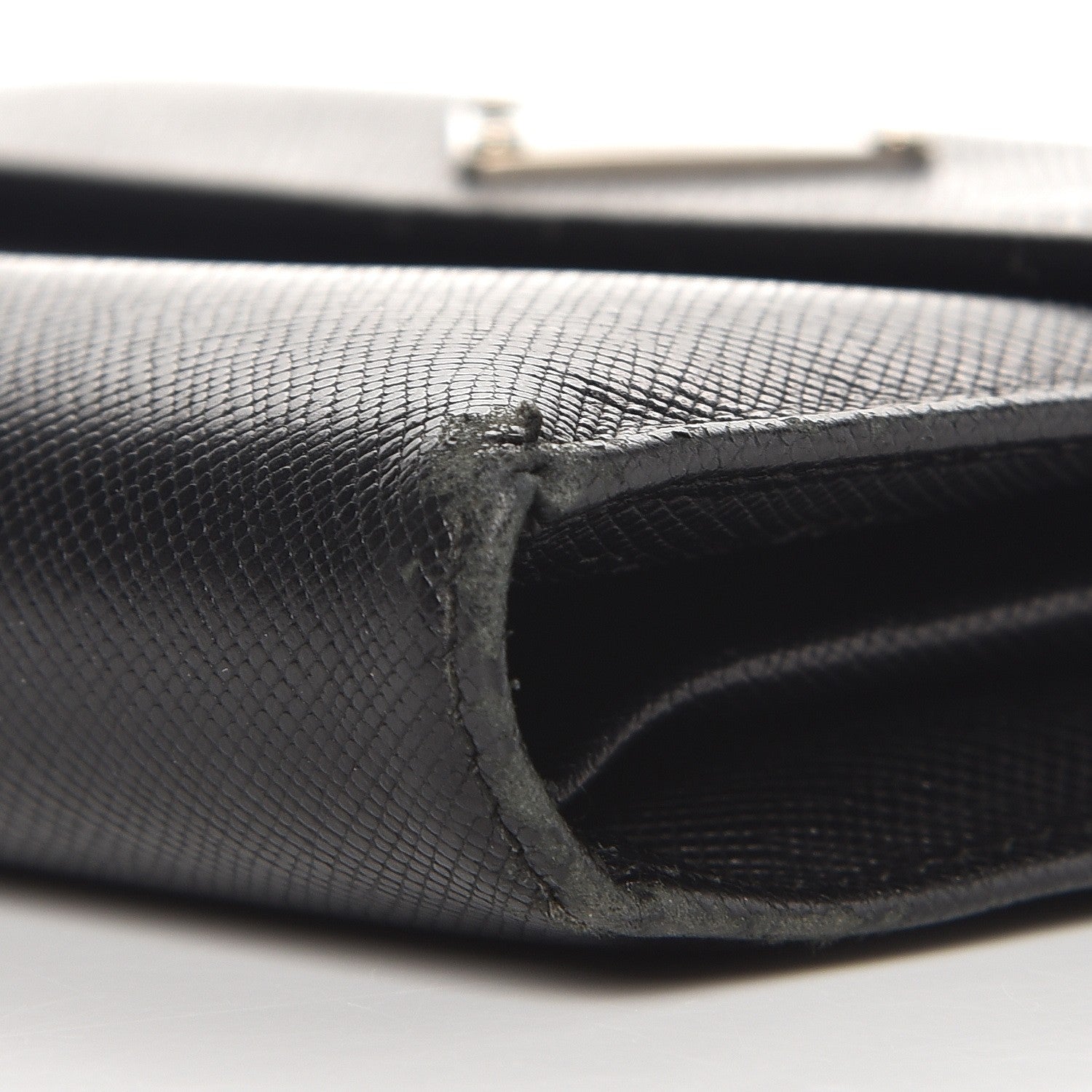 Prada Saffiano Triangle Flap Compact Wallet Nero Black 9 of 11