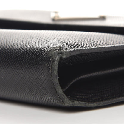 Prada Saffiano Triangle Flap Compact Wallet Nero Black 9 of 11