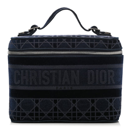 Christian Dior Velvet Cannage Diortravel Vanity Case Blue 1 of 8