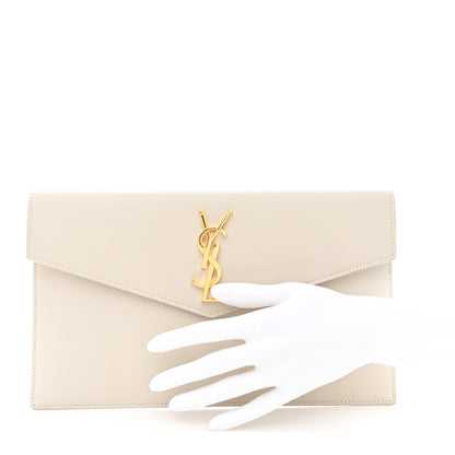 Saint Laurent Smooth Shiny Calfskin Uptown Pouch Crema Soft 2 of 8