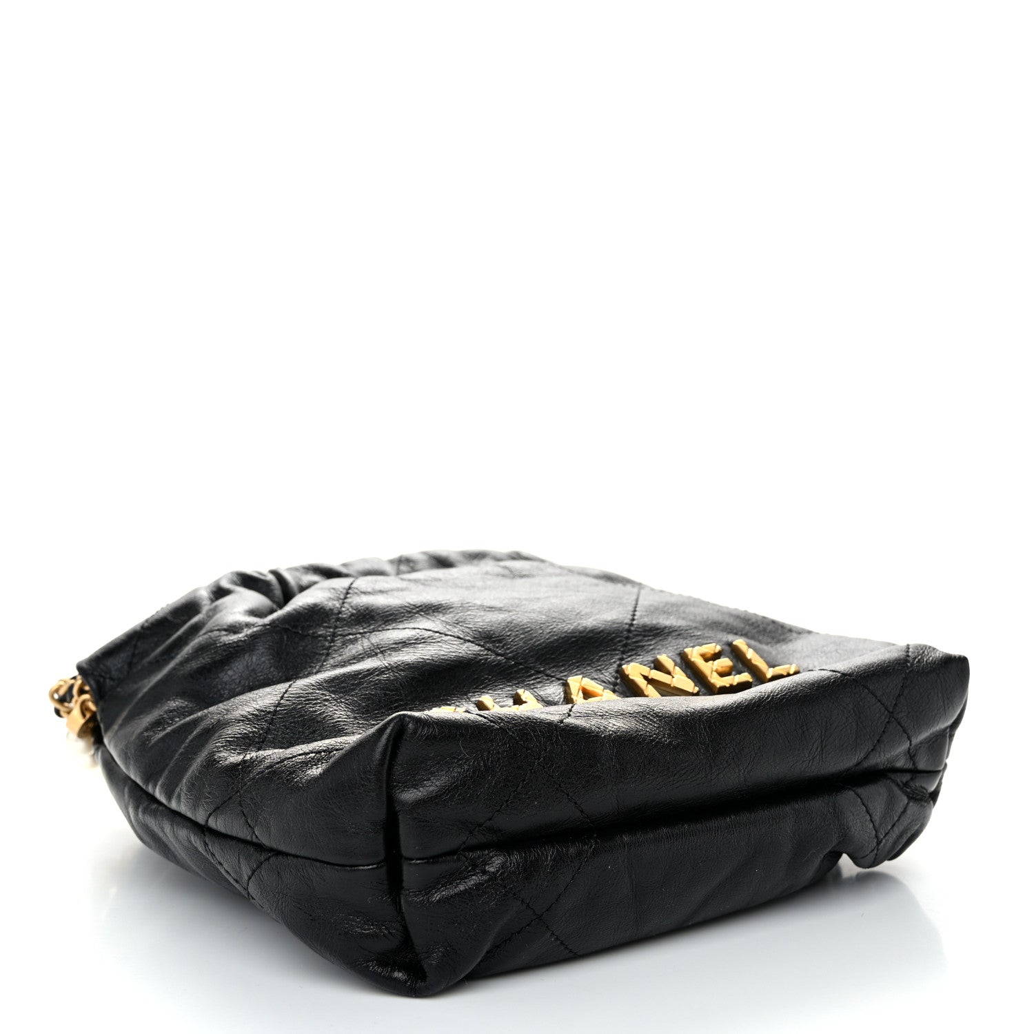 Chanel Shiny Crumpled Calfskin Quilted Pearl Mini Chanel 22 Black 9 of 11