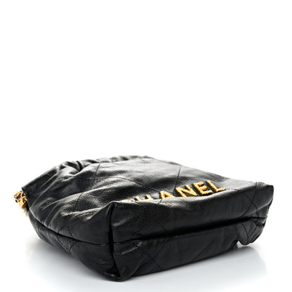 Chanel Shiny Crumpled Calfskin Quilted Pearl Mini Chanel 22 Black 9 of 11