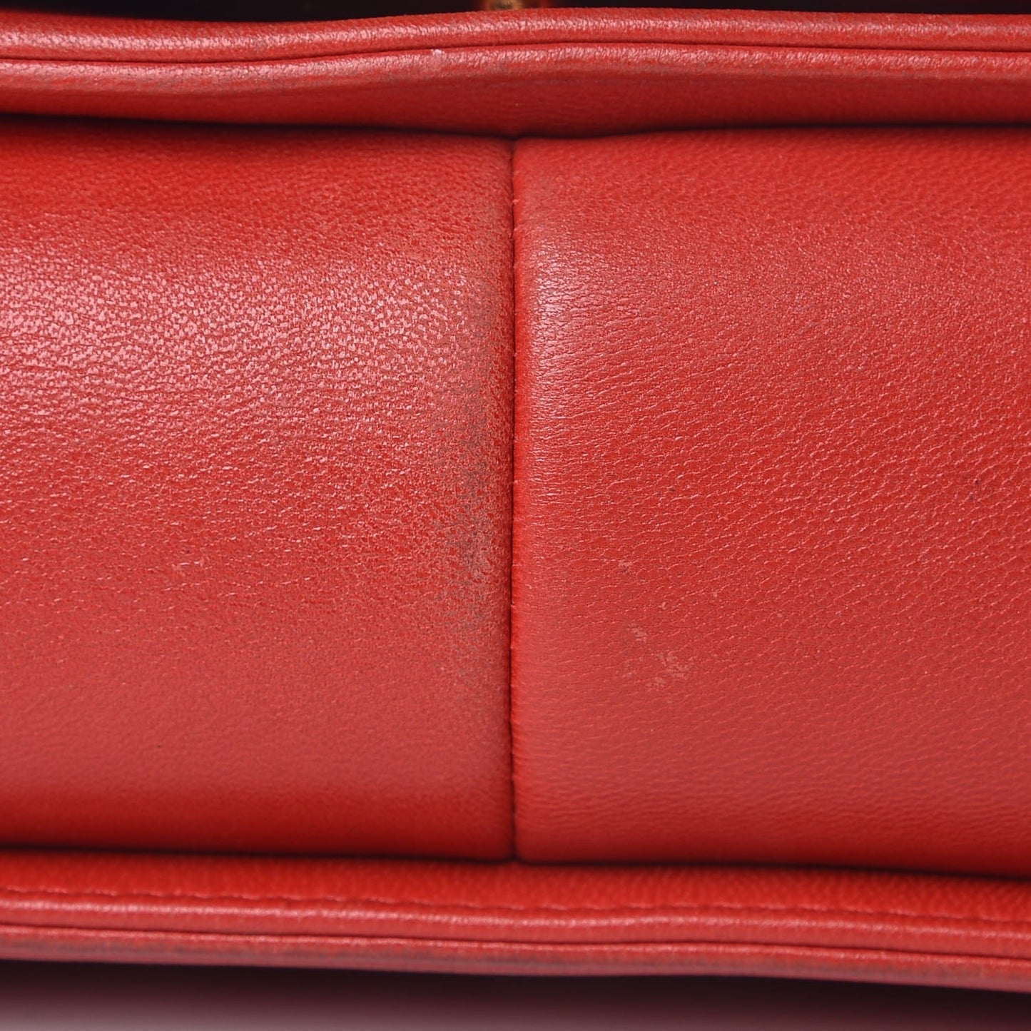 Lambskin Square Quilted Large Boy Cube Flap Red
