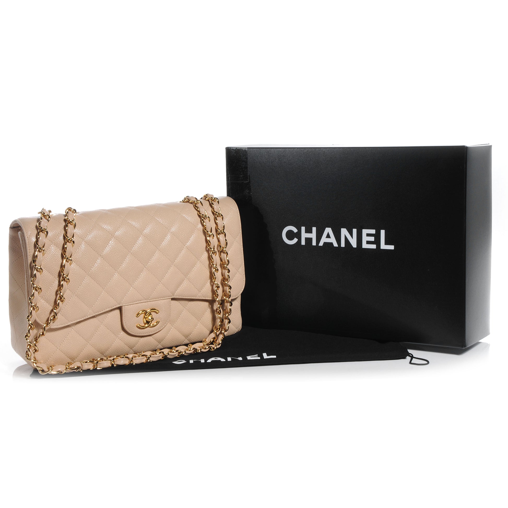 Chanel Caviar Jumbo Single Flap Beige Clair 5 of 8