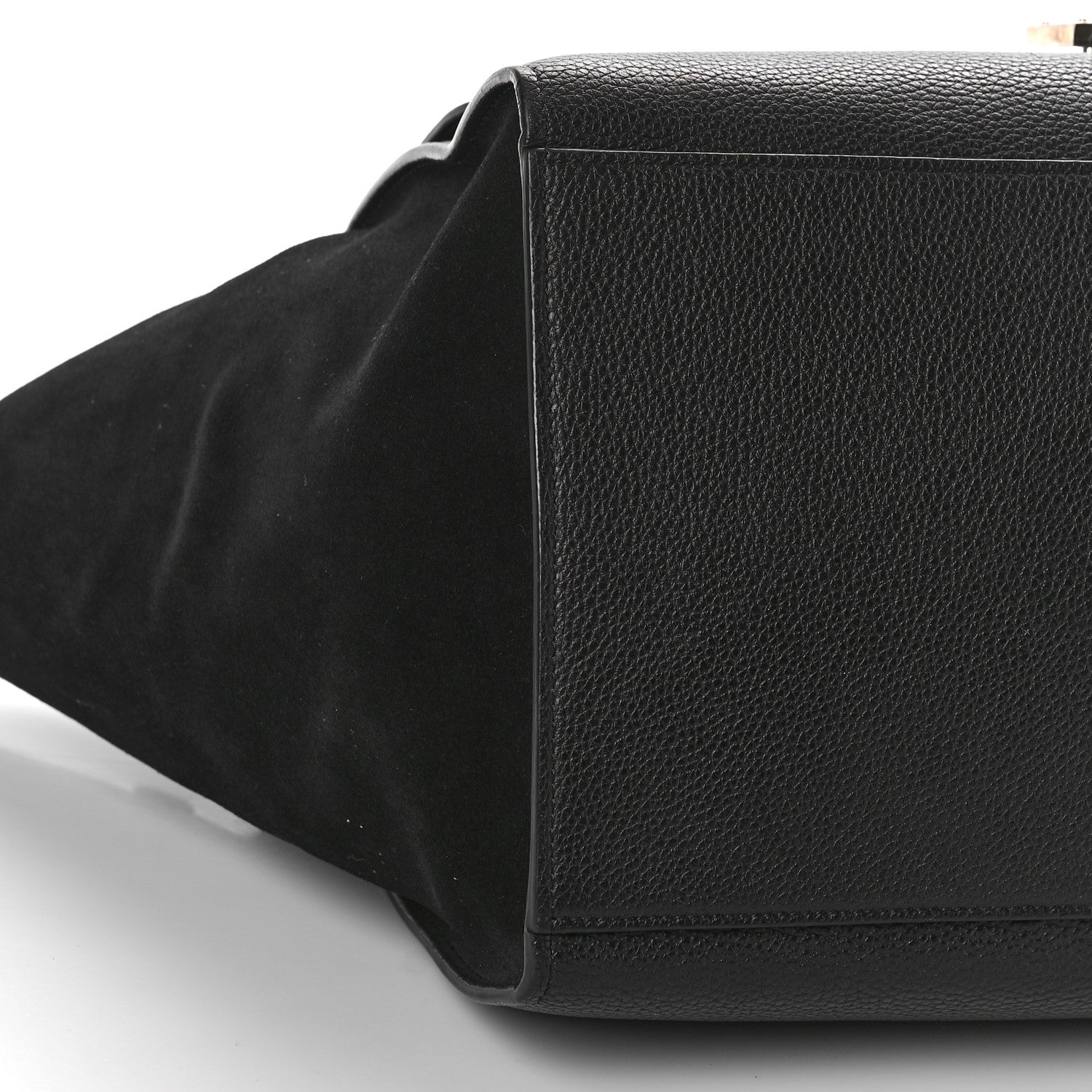 Celine Drummed Calfskin Suede Medium Trapeze Black 7 of 8