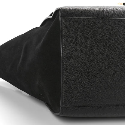 Celine Drummed Calfskin Suede Medium Trapeze Black 7 of 8