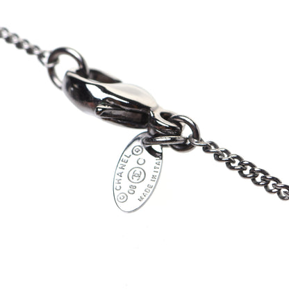 Chanel Crystal CC Crown Wing Pendant Necklace Black 7 of 8